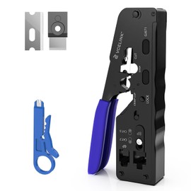 VCELINK - Herramienta de crimpado RJ45, todo en uno Ethernet para conectores Ethernet Cat6 Cat6A Cat5 Cat5e Cat7, RJ45 y RJ11/RJ12