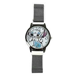 Accutime Kids LILO & Stitch Analog Quartz Wrist Watch with Small Face, Silver Accents for Girls, Boys, Kids (LAS8014AZ)