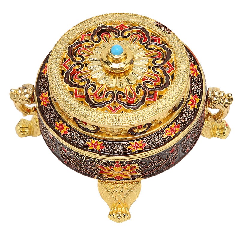 Trinket Incense Burner with Lid Handcraft Antique Polished Process for