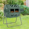 S AFSTAR Composter Tumbler Outdoor, 42-Gal Dual Chamber Tumbling Composter