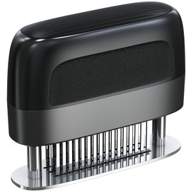 Hogance Meat Tenderizer Tool with 100% Stainless-Steel Needle Blades, Men's & Women's Kitchen Gadgets, Heavy-duty Meat Tenderizer Cooking Gadget for Steak, Chicken, Pork, Fish, BBQ, Black