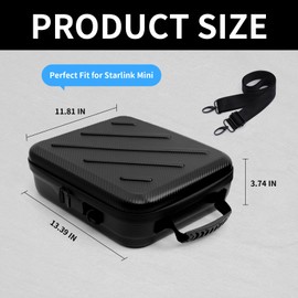 Ultra-Light Waterproof Case for Starlink Mini – Shockproof EVA Hard Travel Carrying Bag with Shoulder Strap & Handle | Durable Protective Cover Compatible with Starlink Mini Satellite TV Accessories
