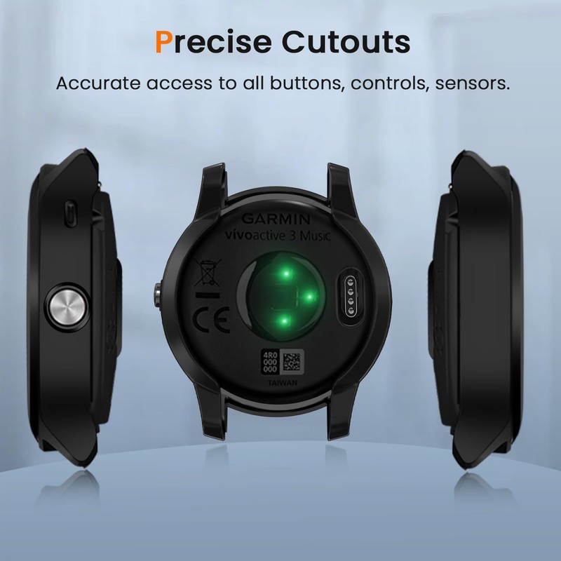 ivoler 3 Pieces Case with Screen Protector for Garmin Vivoactive