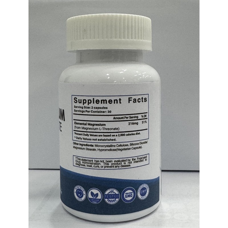Magnesium L-Threonate 216mg 60 Capsules