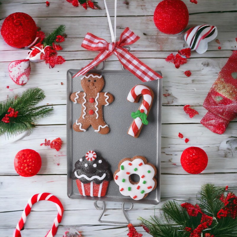 Set of Christmas Tree Pendants, Christmas Tree Pendants, Gingerbread Ornaments,