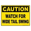 Greenyef Graphics Caution Watch For Wide Tail Swing Sign Vinyl