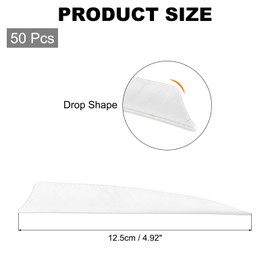 sourcing map Arrow Vanes Arrow Fletching 5" Shield Shape Turkey Feathers for Hunting DIY Shooting(White, Pack of 50)