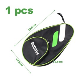 JJHXM Table Tennis Bat Case with Ball Compartment, Table Tennis Racket Case for 2 Bats and 3 Balls, Waterproof Table Tennis Bat Bag, Pocket Double Table Tennis Cover