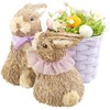 infactory Easter Decoration: Decorative Easter Bunny Couple with Easter Egg