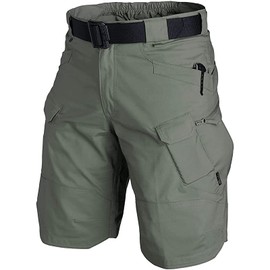 AUTIWITUA Men's Waterproof Tactical Shorts Outdoor Cargo Shorts, Lightweight Quick Dry Breathable Hiking Fishing Cargo Shorts, Army Green, XX-Large