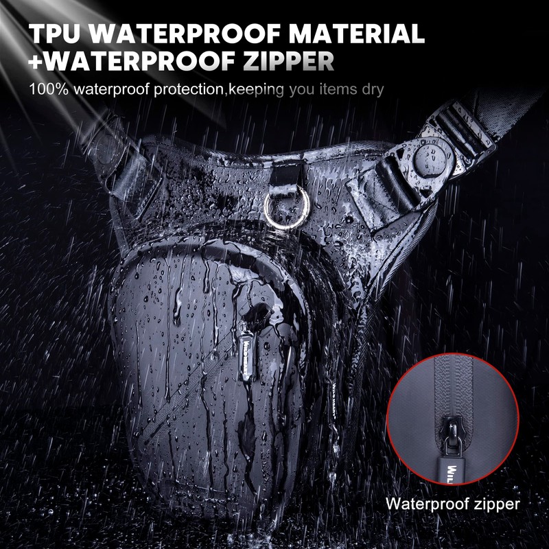 WILD HEART Waterproof Motorcycle Leg Bag, Versatile Chest/Leg/Tool/Shoulder/Messenger/Waist Bag TPU