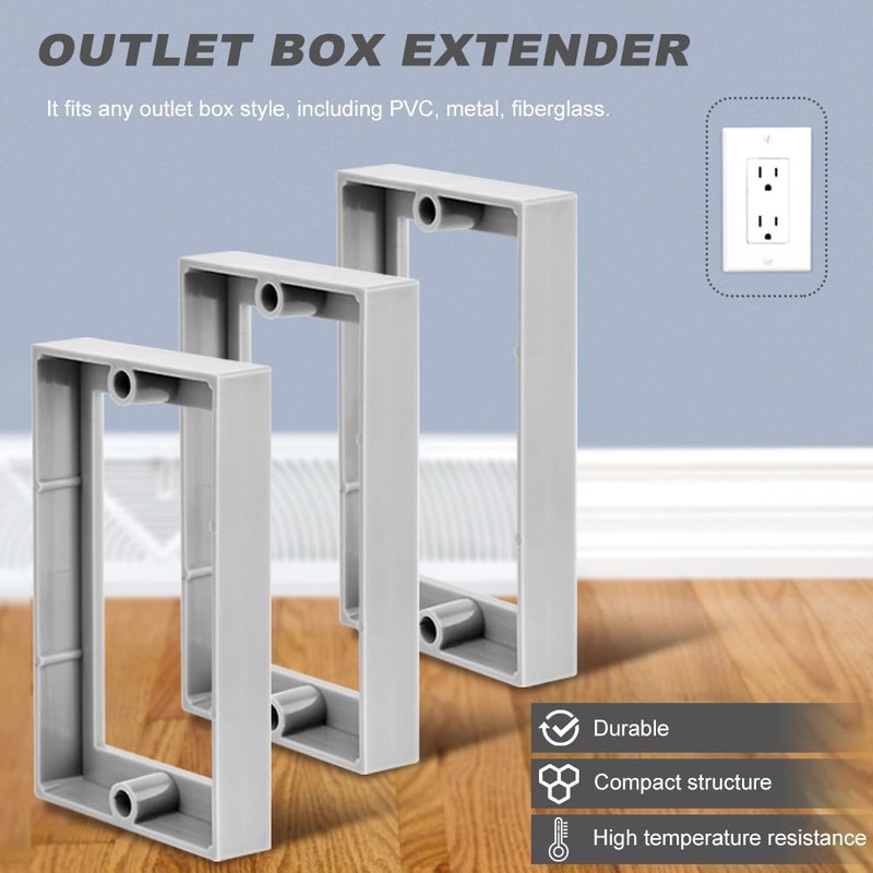 3Pcs 1/2" Single Gang Outlet Box Extenders, Electrical Box Extender