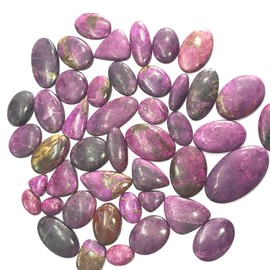 GEMKORA™ 100 carats Natural Purpurite Gemstones Wholesale Cabochons Lot, Jewelry Making Loose Gemstone, Polished Gems, DIY, Wire Wrapping, Reiki, Wikka, Healing Crystals, Bulk Gemstone Deal 4 to 6pcs
