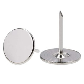 TA-VIGOR 50Pcs Heavy Duty Flat Head Push Pins, Decorative Thumb Tacks for Wall, Furniture Cork Board & Bulletin Board – 16mm x 20mm Upholstery Tacks for Home Office & DIY Use, Silver