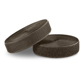 1 Inch x 5 Yd Brown Hook and Loop Non-Adhesive Interlocking Tape Thin Nylon Excellent Grip Heavy Duty Fastening Strips Fastener Roll for Bags Clothes Home Office School Car and Crafting Organization