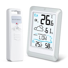 KeeKit Wireless Weather Station, Indoor Outdoor Temperature Monitor, Humidity Gauge Meter with 330ft Range Remote Sensor and Backlight Display for Home, Baby Room, Greenhouse