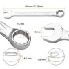 Jetech 15mm Combination Wrench, Metric 12-Point Chrome Vanadium Steel Spanner,