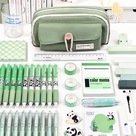DongMaple Pencil Case Girls Pencil Case, Teenager Pencil Case with Large Pencil Case, Pencil Case for School and Office, mint green, Modern and functional