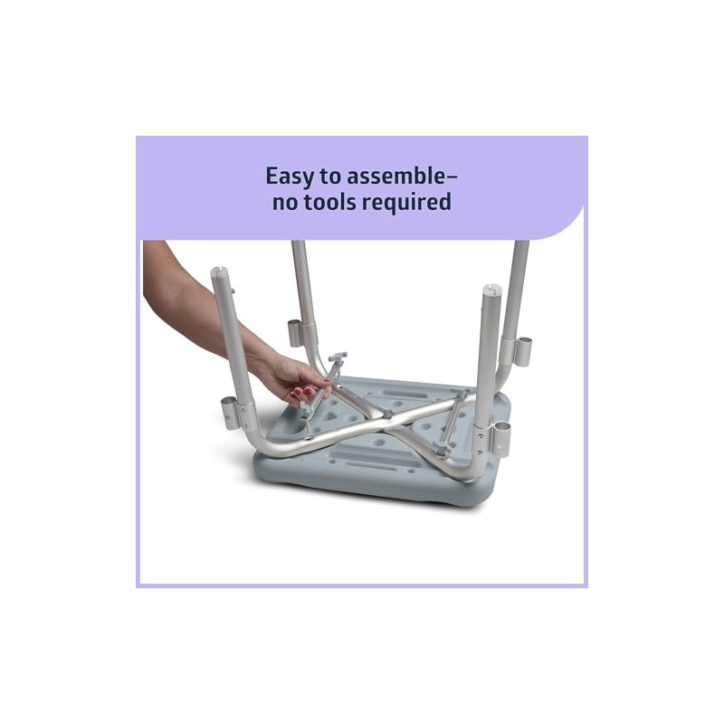 Medline Bath Bench Shower Seat with Padded Armrests, Ideal for