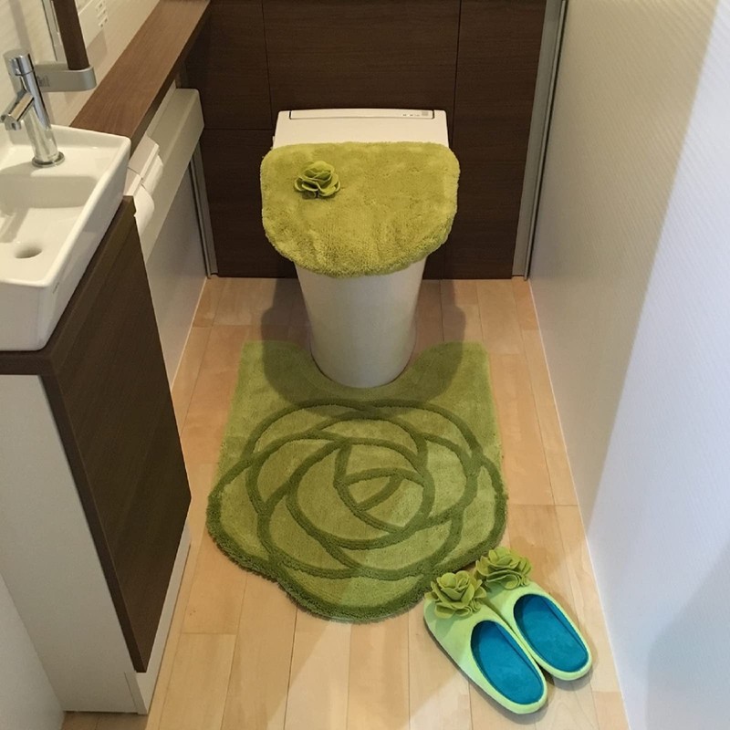 Senko S.D.S 18072 Rose Shaped Toilet Mat, Approx. 31.5 x