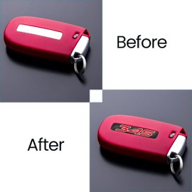 TOOLEPIC for Dodge Challenger Charger Durango and Jeep Grand Cherokee Key fob Badges 2015-2024-Set of 2 - Finest Vehicle Emblems Accessories for 345 Hemi, Ideal for Decoration - Ruby Red