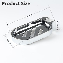Shower Soap Holder, Clip-on Soap Dish, Soap Bar Holder, Adjustable ABS Bathroom Soap Tray with Grooved Design, Rust-Resistant Soap Holder for 25 mm Shower Rail Tube, Pipe, Rod, Pole