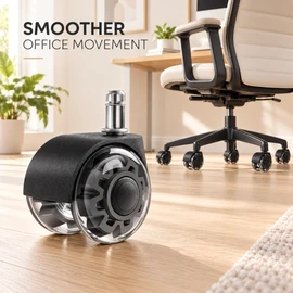 5-Pack 2-Inch Office Chair Caster Wheels, M10/M11 x 22 mm Stem Options