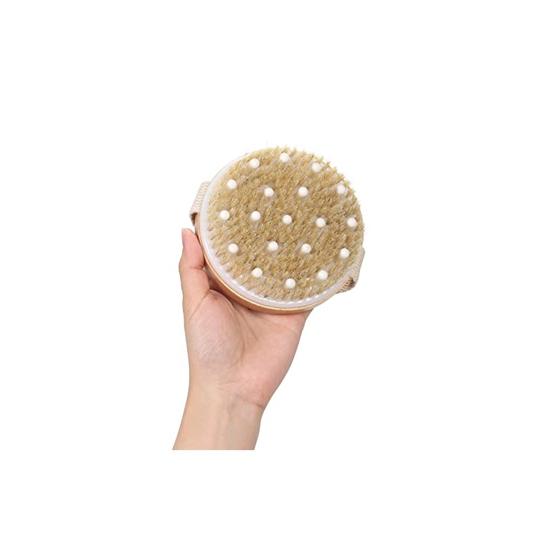 Cepillo Corporal Cerdas Naturales Cepillado Seco Exfoliación Profunda Drenaje Linfático