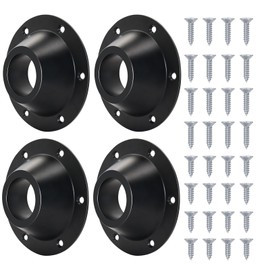 4 Pack RV Table Base Mount,Camper Aluminum Standard RV Pedestal Table Leg Base Flange,Floor Mounting Bracket Flush Plate with 6 Installing Holes,Include Screws for Camper Trailer Motorhome,Black