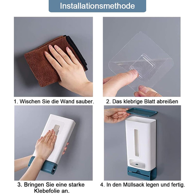 Plastic Bag Dispenser, Wall Mounted Plastic Garbage Bag Organiser, Garbage