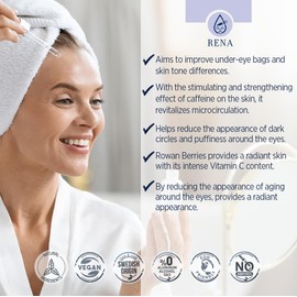 Celenes by Sweden Eye Contour Serum + Antioxidant - 5% Caffeine + Rowanberry, Brightens & Reduces Dark Circles, Alcohol-Free, Fragrance-Free, Paraben-Free - 30ml