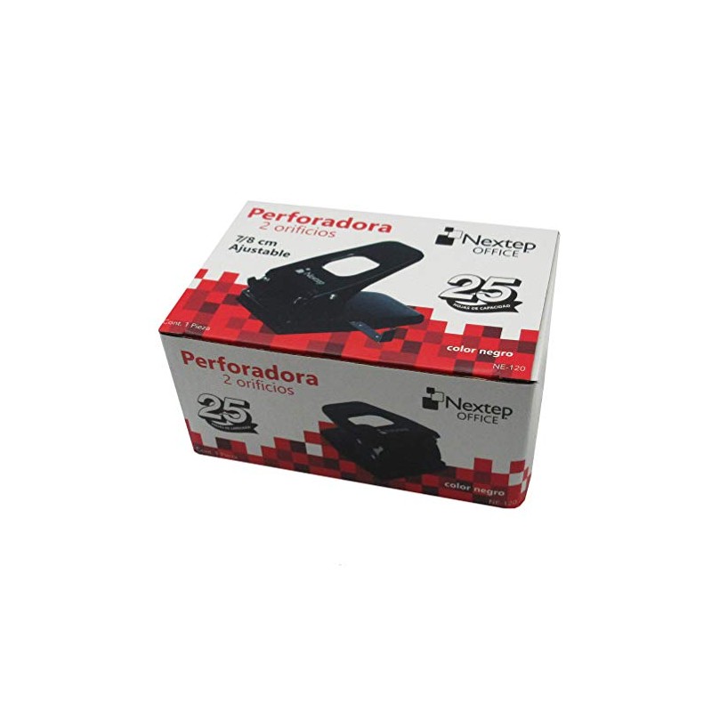 Nextep NE-120 Perforadora 2 orificios 7/8 cm ajustable 25 hojas,