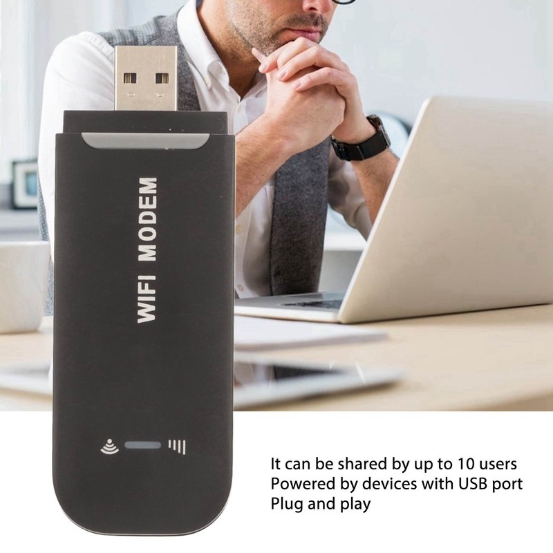 4G WiFi Router Black Up to 10 Users Stable Easy