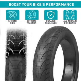 BALINGE 2 Pack Fat Tire for Ebike Mountain Bike Heavy Duty High-Performance Wear-Resistant E-Bike Mountain Snow Bike Tire 26" x 4"，Black，2 Tires 2 levers