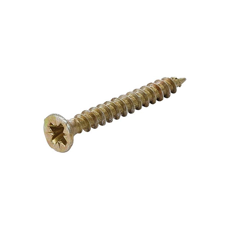 Kraftmann 80961 Pozidriv Pz2 Multi-Purpose Screws, Gold, 3.5 x 30