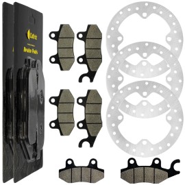 Caltric Front and Rear Brake Rotor Disc w/ Pad Fits Can-Am Commander 800 2011- 2016