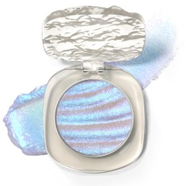 HOSAILY Chameleon Holographic Highlighter Palette, Multichrome Cream Multi-use Eyeshadow Shifting Sparkling Color Shifting Inner Corner Eye Highlighter Brightener for Mermaid Makeup&04 Blue