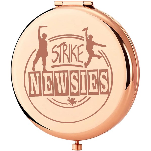 KEYCHIN Newsies Compact Mirror with Music, Newsies, Theatre, Gifts, Percussion Newspapers, Compact Makeup Mirror, Broadway Newsies Merch (Newsies-RG)