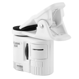 Mini Mikroskop, 9595W 60X Lupe LED UV Licht Mini Handy Clip Mikroskop, 2 Lampe Perle Universal Handy Clip Lupe Juwelier Vergroesserungsglas Einstellbare Taschenmikroskop