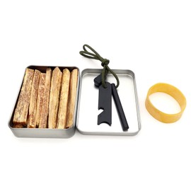 CZ-XING Survival Flint Set, Emergency Fire Starter, Magnesium Rod Flint Fire Starter, Waterproof Box, Outdoor Fatwood Stick Fire Starter Survival Tool