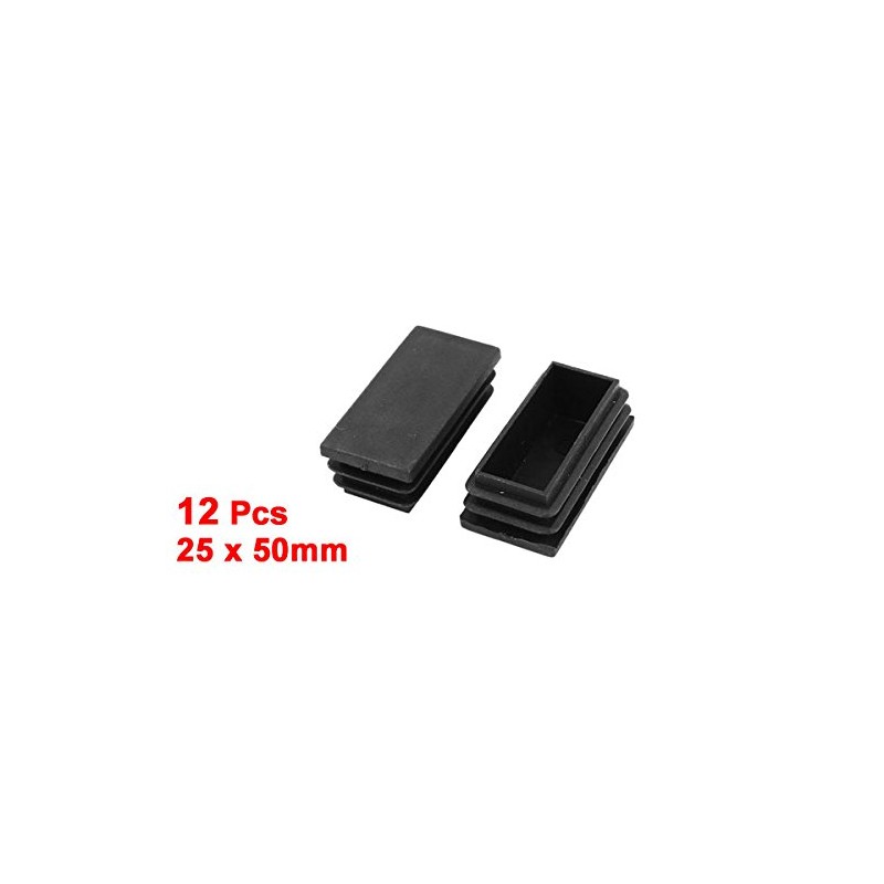 Sourcingmap 25mm x 50mm Plastic Rectangle Cap Tube Inserts End