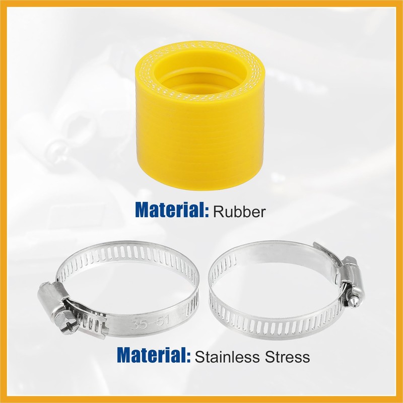 Partuto 35mm ID Yellow Carburetor Adapter Intake Pipe Boot Interface