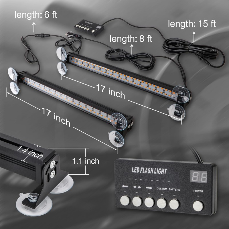 ROUTEKING 2PCS 17 inch LED Traffic Advisor Light Bar with