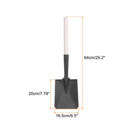 HARFINGTON Small Garden Spade Shovel 25" Manganese Steel Square Shovel with Wooden Handle for Digging Planting Camping, Black