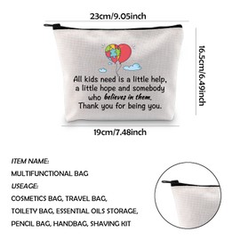 WCGXKO Autism Awareness Gift Thank You Gift Makeup Bag for Autism Teacher Helper Supporter (All Kids Need CA)