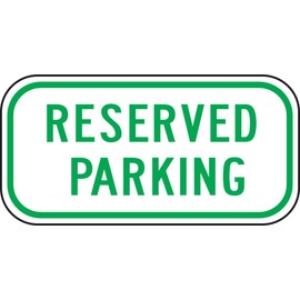 Accuform Signs FRP285RA Engineer-Grade Reflective Aluminum Parking Sign, Legend "RESERVED PARKING", 6" Length x 12" Width x 0.080" Thickness, Green on White