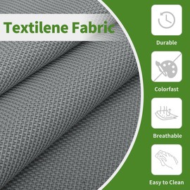 Easy-Going Patio Chair Cushion 16 x 17 Inch Set of 2 Durable Textilene Outdoor Seat Cushions for Patio Furniture Fade Resistant Garden Sofa Couch Chair Pads, Camel