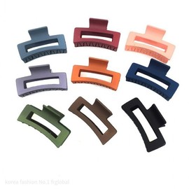 Matte Square Colored Hair Claw Clips (Sold by the 1P Unit) / 무광 사각 컬러 헤어 집게핀 (1P 단위 판매)
