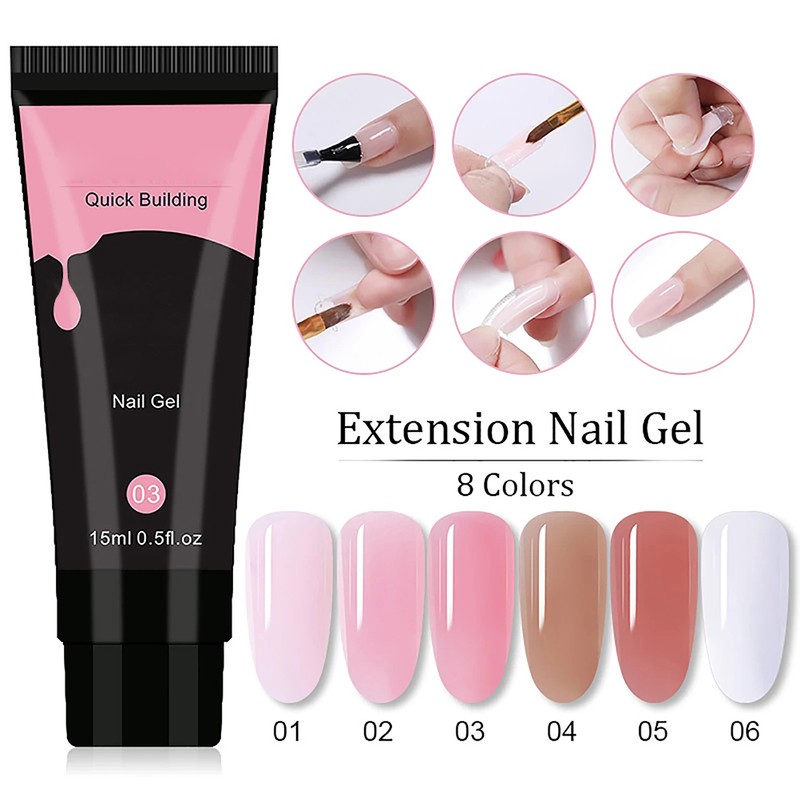 Gel Nails Set Nail Gel Set with Nail File Brush