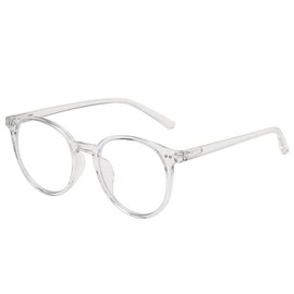 Rewhey Transparent Computer Glasses Frame Women Men Anti Blue Light Round Eyewear Blocking Glasses Optical Spectacle Eyeglass (White)